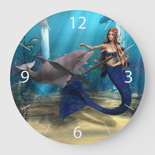 Grande Horloge Ronde Sirène et dauphin (Recto)