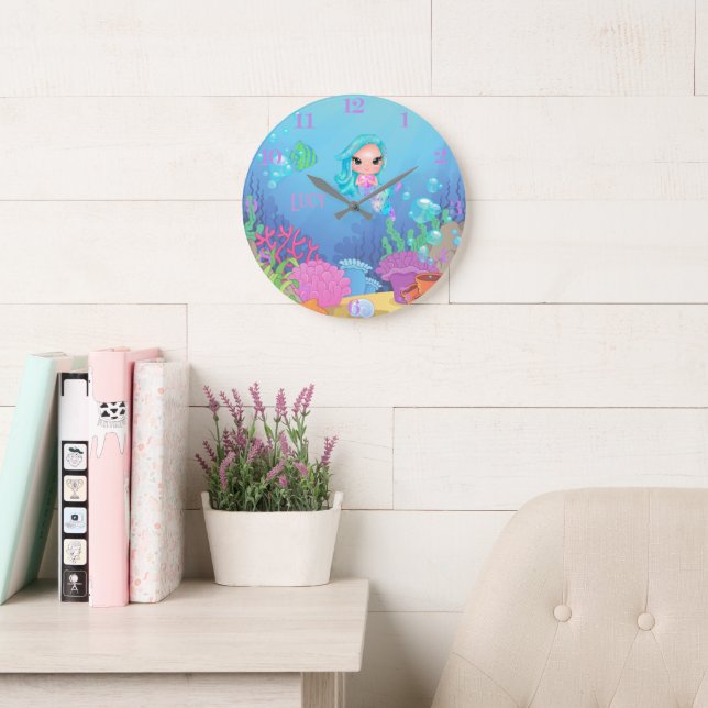 Grande Horloge Ronde Sirène personnalisée (Salle de lecture)