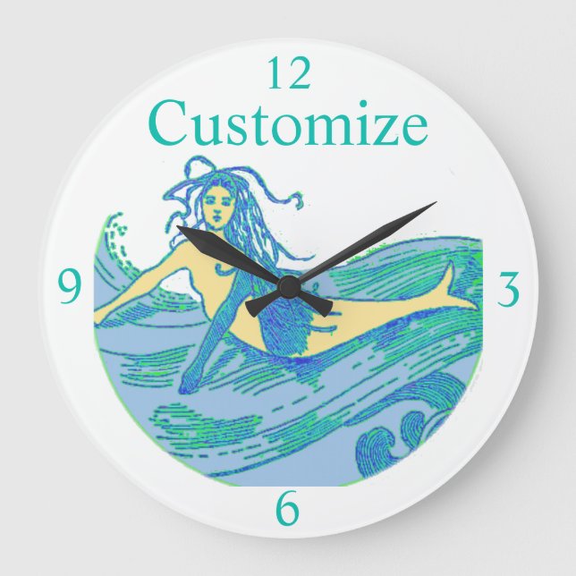Grande Horloge Ronde Sirène vintage en voie d'évitement Thunder_Cove (Recto)
