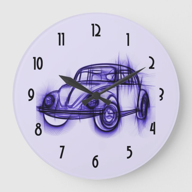 Grande Horloge Ronde Sketch de la voiture cool (Recto)