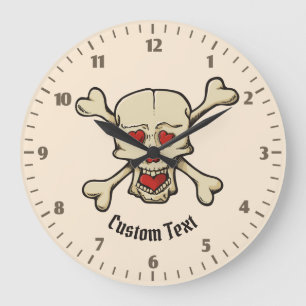 Grande Horloge Ronde Skull with Hearts