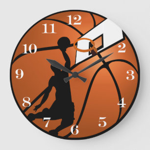 Grande Horloge Ronde Slam Dunk Basketball
