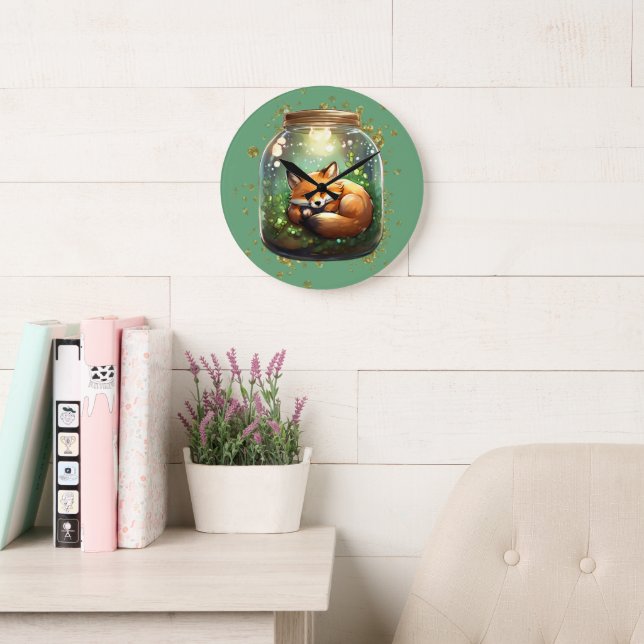 Grande Horloge Ronde Sleeping Fox (Salle de lecture)