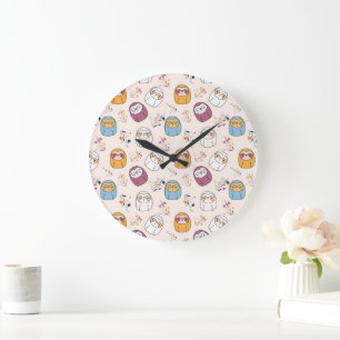 Grande Horloge Ronde Sleepy Sloth