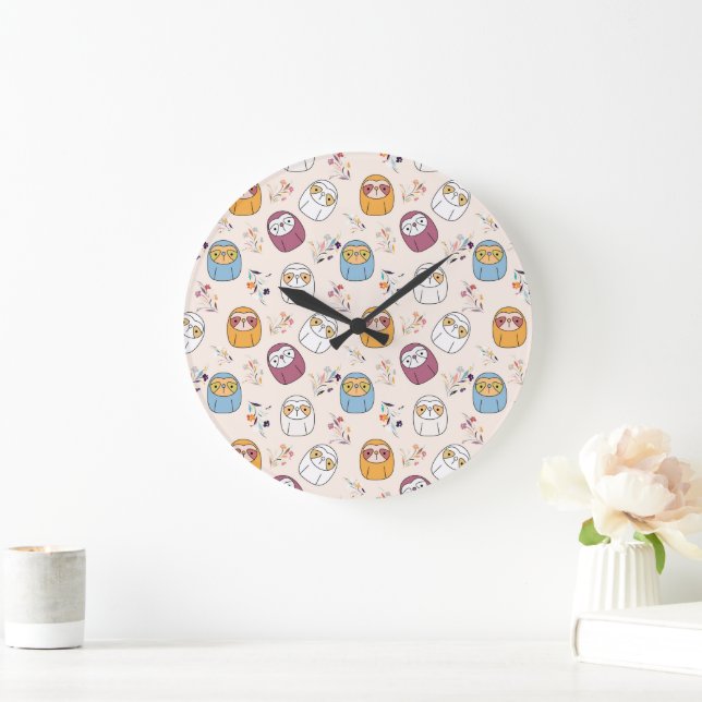 Grande Horloge Ronde Sleepy Sloth (Maison)