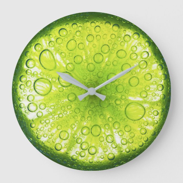 Grande Horloge Ronde Slice Juicy Lime Round Wall Clock (Recto)