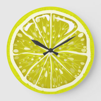 Grande Horloge Ronde Slice Juicy Lime Round Wall Clock
