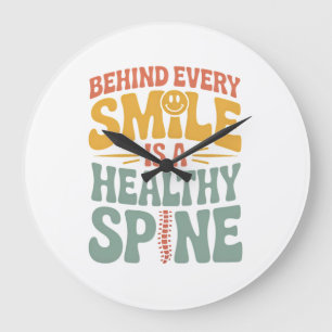 Grande Horloge Ronde Smile Healthy Spine Chiropractor Conception de dev