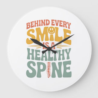 Grande Horloge Ronde Smile Healthy Spine Chiropractor Conception de dev
