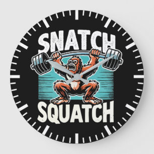 Grande Horloge Ronde Snatch Squatch - Drôle Poids