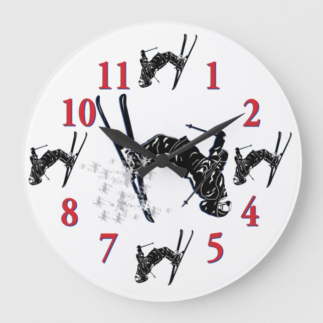 Grande Horloge Ronde Snow Skier Clock (Recto)
