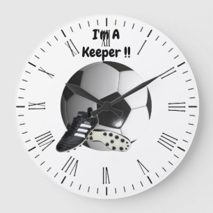 Grande Horloge Ronde Soccer Im Keeper, Wall Clock