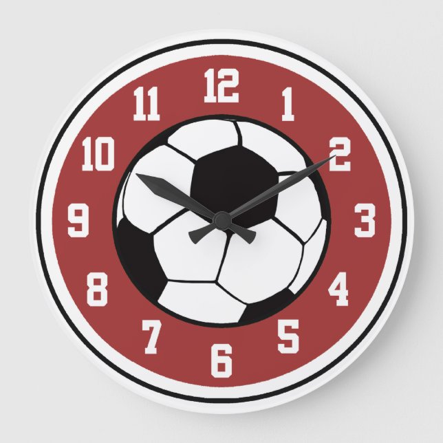 Grande Horloge Ronde Soccer Red White and Black (Recto)