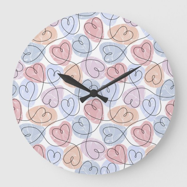 Grande Horloge Ronde Soft Hearts : Continuous Line Valentine's (Recto)