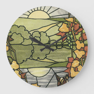 Grande Horloge Ronde Soleil en verre tendu