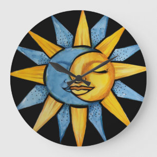 Grande Horloge Ronde Soleil et lune                                