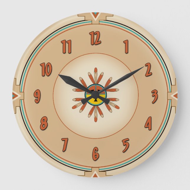 Grande Horloge Ronde Soleil Kachina plumé (Recto)