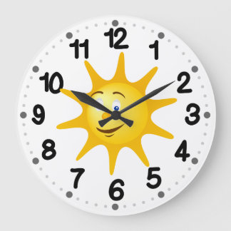 Grande Horloge Ronde Soleil souriant