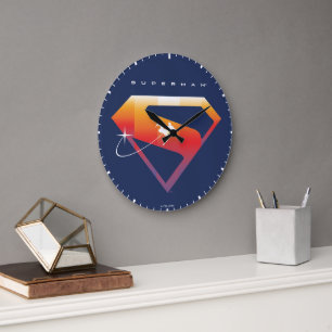 Grande Horloge Ronde Soleil Tourner Superman Shield
