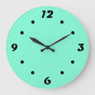 Grande Horloge Ronde Solide, menthe, vert