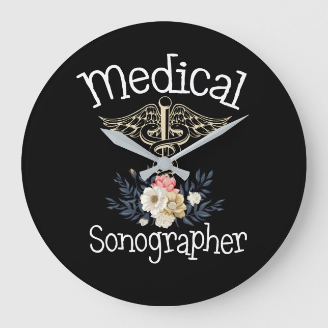 Grande Horloge Ronde Sonographe Médicale mignon Sonographie Cadeau (Recto)