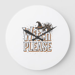 Grande Horloge Ronde Sorcellerie Vintage S'il Vous Plaît Design Vectori