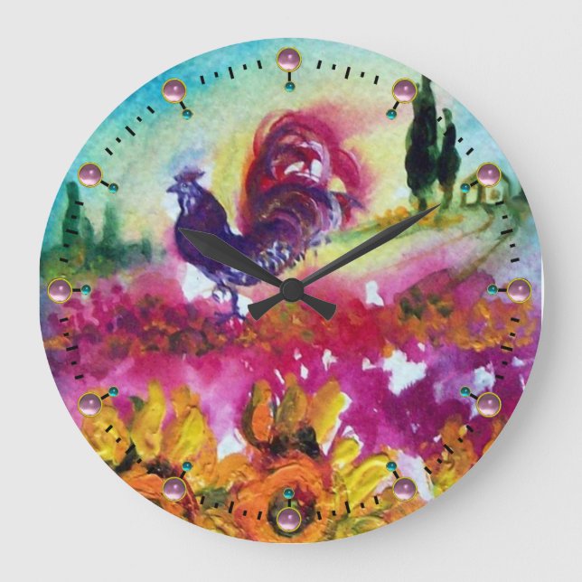 GRANDE HORLOGE RONDE SOUFFLE ET ROOSTER NOIR (Recto)