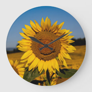 Grande Horloge Ronde Sourire aux tournesols