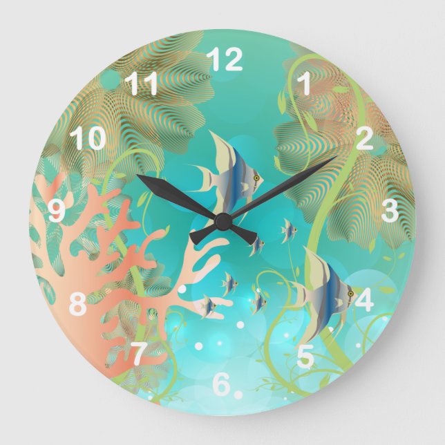 Grande Horloge Ronde Sous Le Design Sea Beach (Recto)