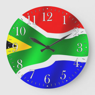 Grande Horloge Ronde SOUTH AFRICA Flag Proud Patriotic Wall Clock