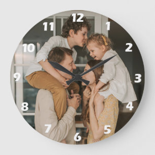 Grande Horloge Ronde Souvenirs de famille en photos personnalisées