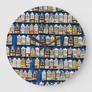 Grande Horloge Ronde souvenirs hollandais, scène de rue à Amsterdam.