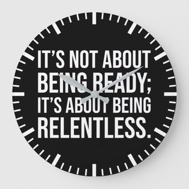 Grande Horloge Ronde Soyez implacable - Motivation du succès (Recto)