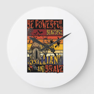 Grande Horloge Ronde Soyez un champignon d'Halloween puissant beau bril