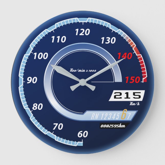 Grande Horloge Ronde Speedometer Round Wall Clock (Recto)