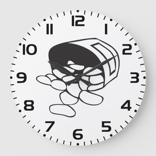 Grande Horloge Ronde Spilled Beans Black and White Outline (Recto)