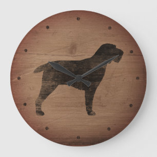 Grande Horloge Ronde Spinone Italiano Silhouette Rustique