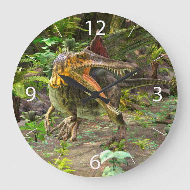 Grande Horloge Ronde Spinosaure dinosaure (Recto)