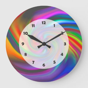 Grande Horloge Ronde Spirales Arrière - plans Abstraites Soft II