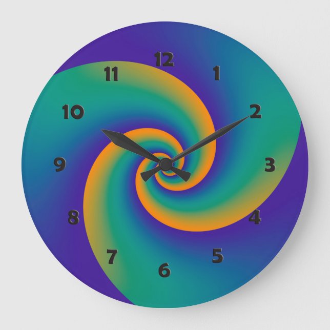 Grande Horloge Ronde Spirales Arrière - plans Abstraites V (Recto)