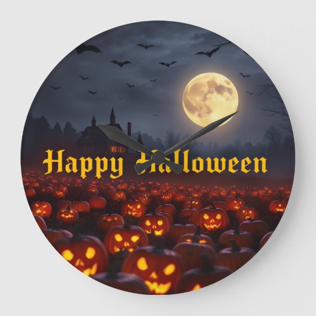 Grande Horloge Ronde Spooky Glow Halloween Clock – Limited Edition (Recto)