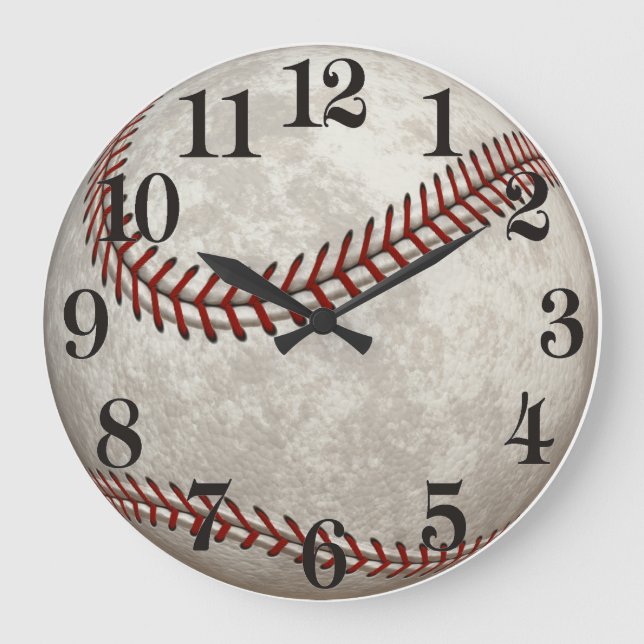 Grande Horloge Ronde Sports américains d'Après-temps de jeu de baseball (Recto)