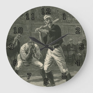 Grande Horloge Ronde Sports Anciens, Joueurs de Baseball par Thulstrup