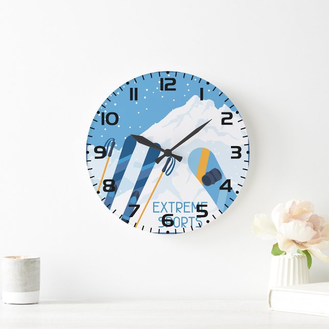 Grande Horloge Ronde Sports d'hiver extrêmes (Créateur téléchargé)