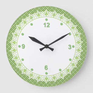 Grande Horloge Ronde Spring Green Kitchen Wall Clock