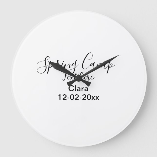 Grande Horloge Ronde Spring holiday camping custom add name date (Recto)