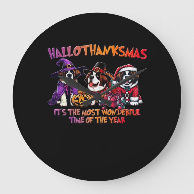 Grande Horloge Ronde St. Bernard Halloween Thanksgiving Christmas Class (Recto)