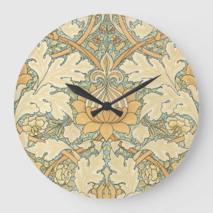 Grande Horloge Ronde St. James par William Morris, feuilles d'acanthe