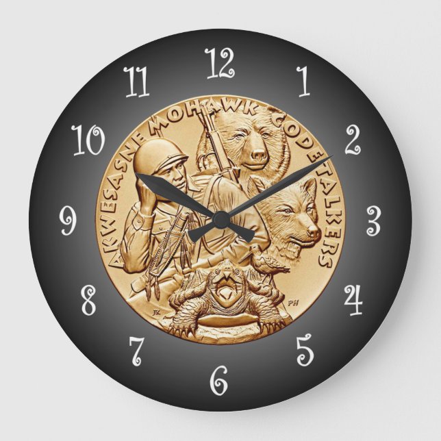 Grande Horloge Ronde St. Regis Mohawk Code Talkers Médaille de bronze ~ (Recto)