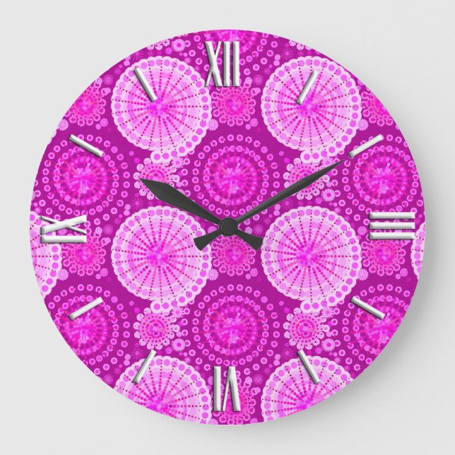 Grande Horloge Ronde Starburds et pingwheel, améthyste violet (Recto)